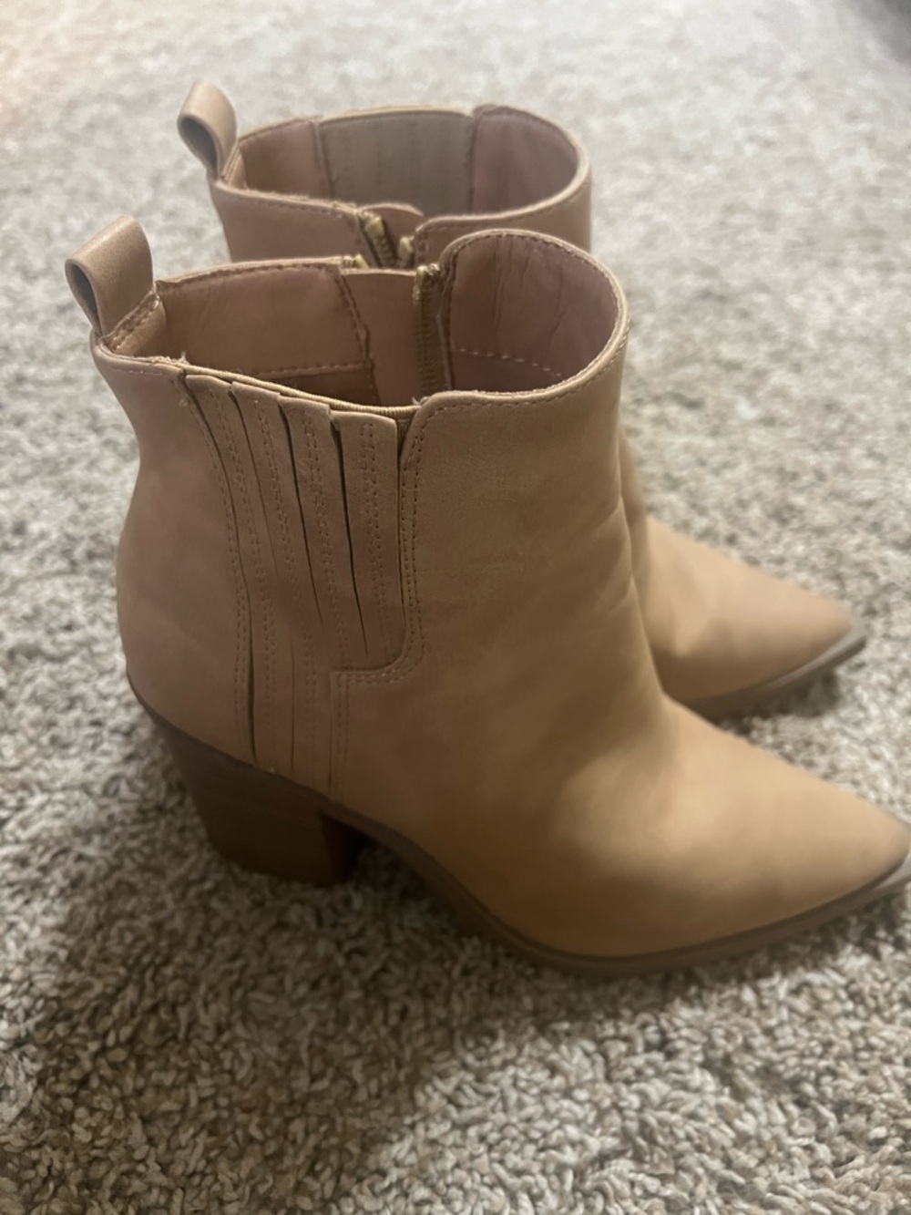 Stylish Women's Ankle Boots - Nude Tan